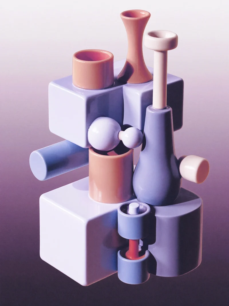 Illustration d'un objet de bureau modulaire, étude de design fictive